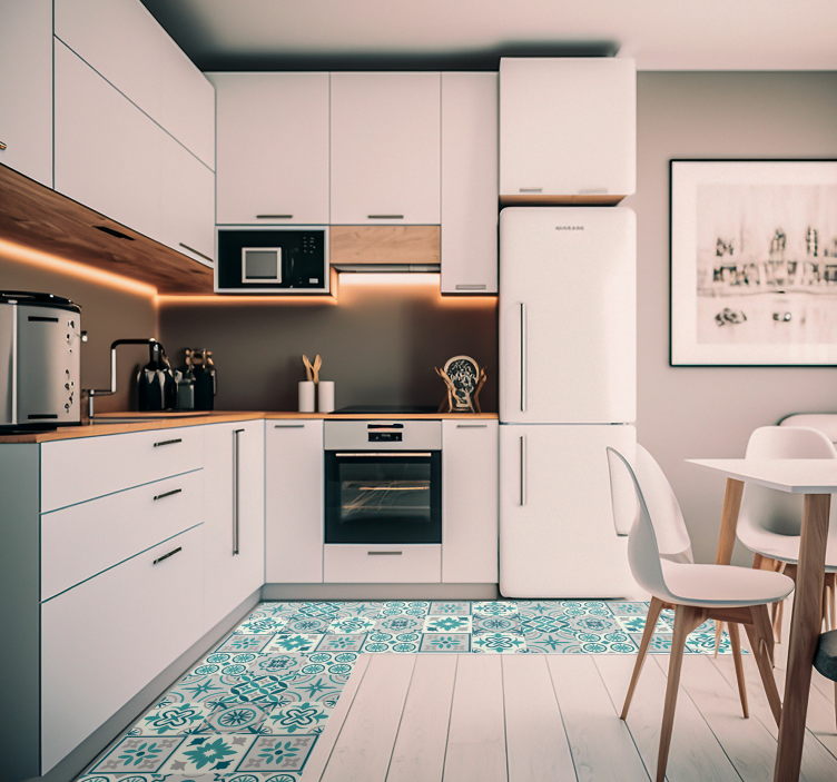 εκλεκτικό τιρκουάζ ματ κουζίνα βινυλίου - TenStickers