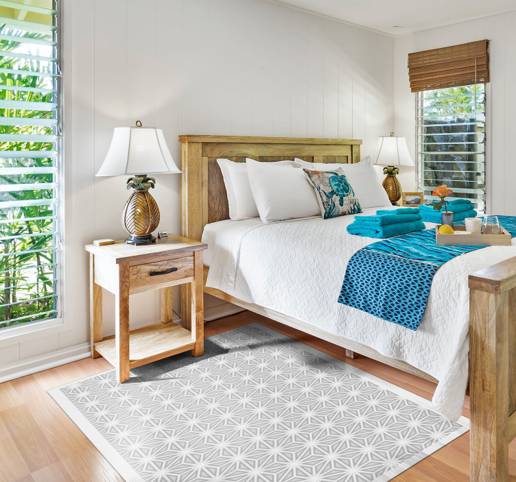 κομψά γκρι γεωμετρικά χαλιά βινυλίου - TenStickers