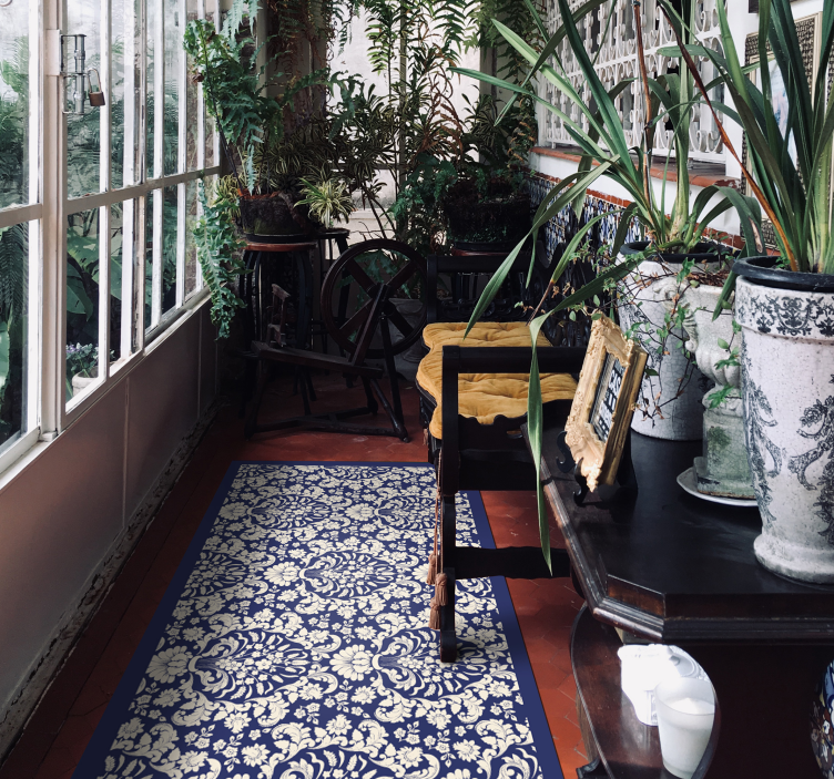 κομψά στολίδια σκούρο μπλε χαλί από βινύλιο - TenStickers