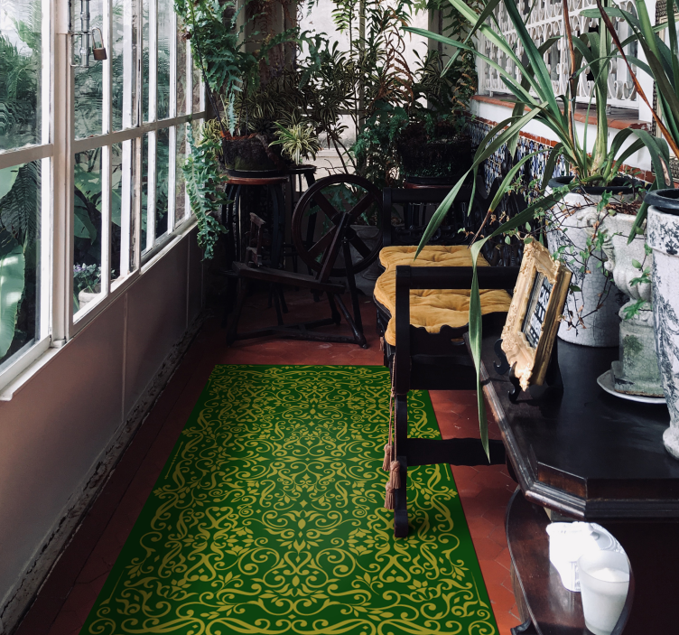 κομψά στολίδια πράσινο μοντέρνο χαλί - TenStickers