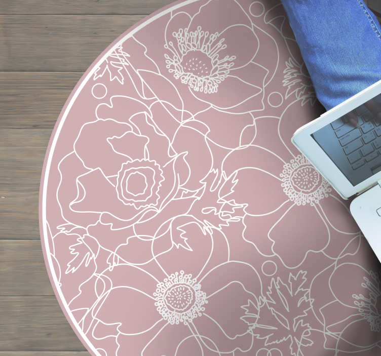 κομψό ροζ ζωγραφική υφή χαλί - TenStickers