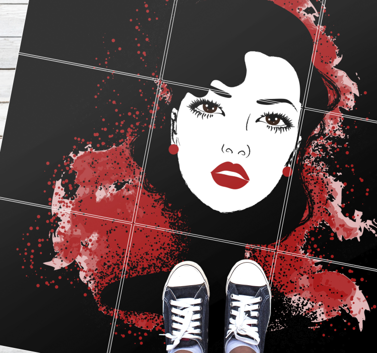 μοντέρνα χαλί πλακιδίων τοίχου ζωγραφικής προσώπου - TenStickers