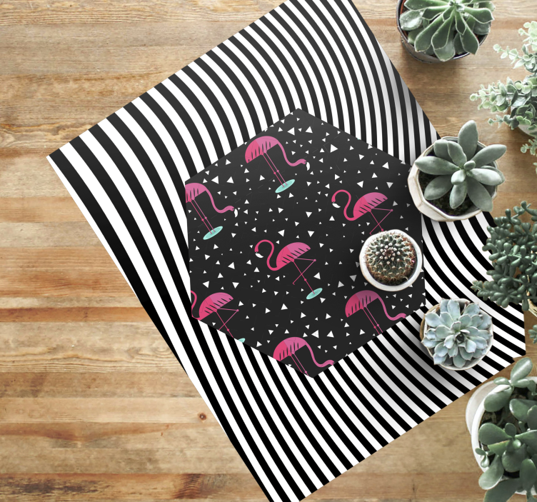 ζωικό χαλί φλαμίνγκο και ζέβρες - TenStickers