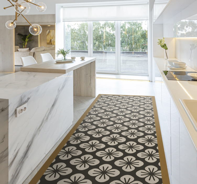 μαύρο χαλί με σχέδιο δαπέδου - TenStickers