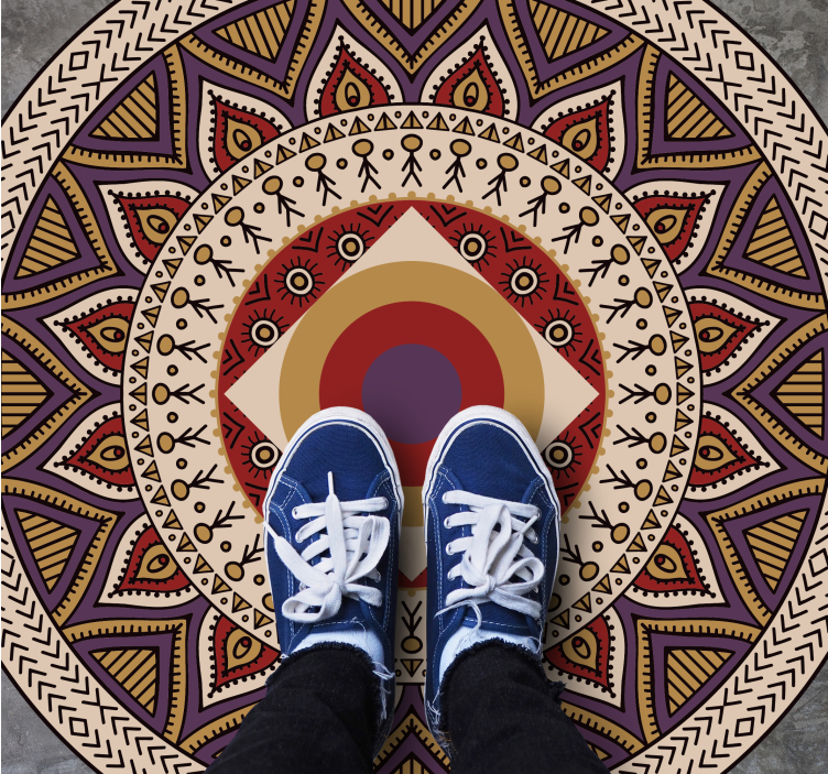 Floral μπεζ χαλί υφής μάνταλα - TenStickers