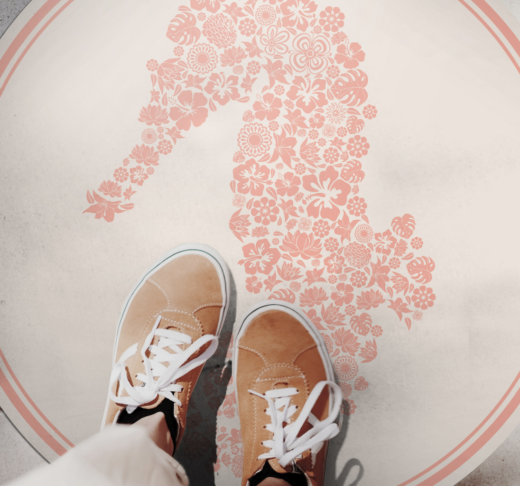 λουλουδάτο χαλί ζώων αλόγων - TenStickers