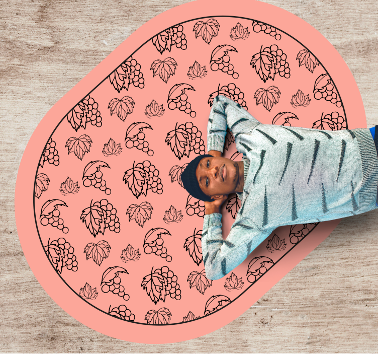 xαλί βινυλίου με λουλούδια βοτανικό μοτίβο σταφυλιών - TenStickers