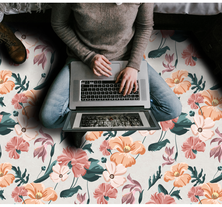 xαλί βινυλίου με λουλούδια βοτανική χαρά - TenStickers