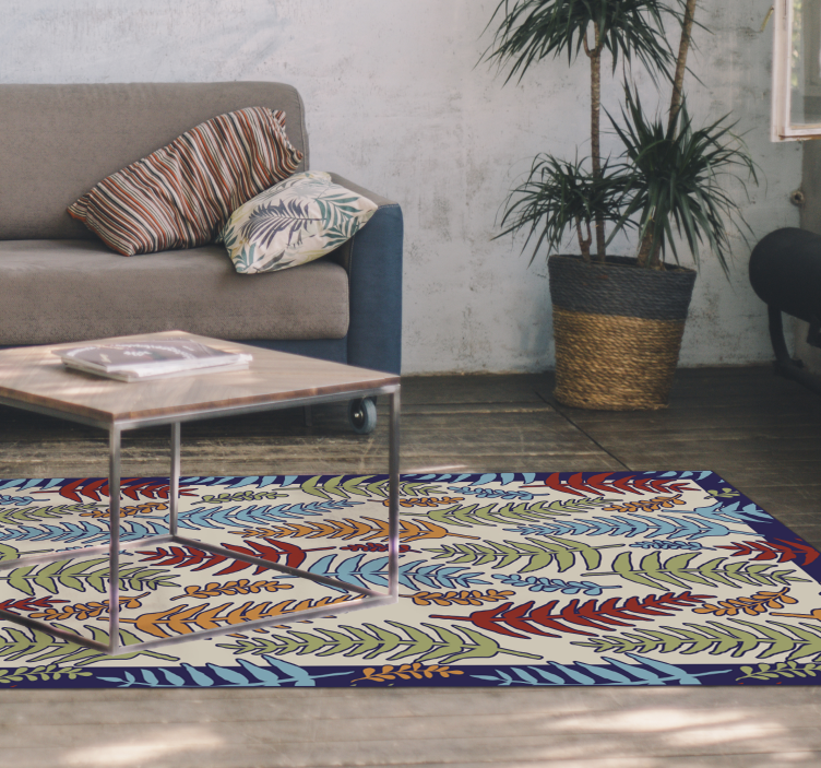 xαλί βινυλίου με λουλούδια βοτανικές ρίγες - TenStickers