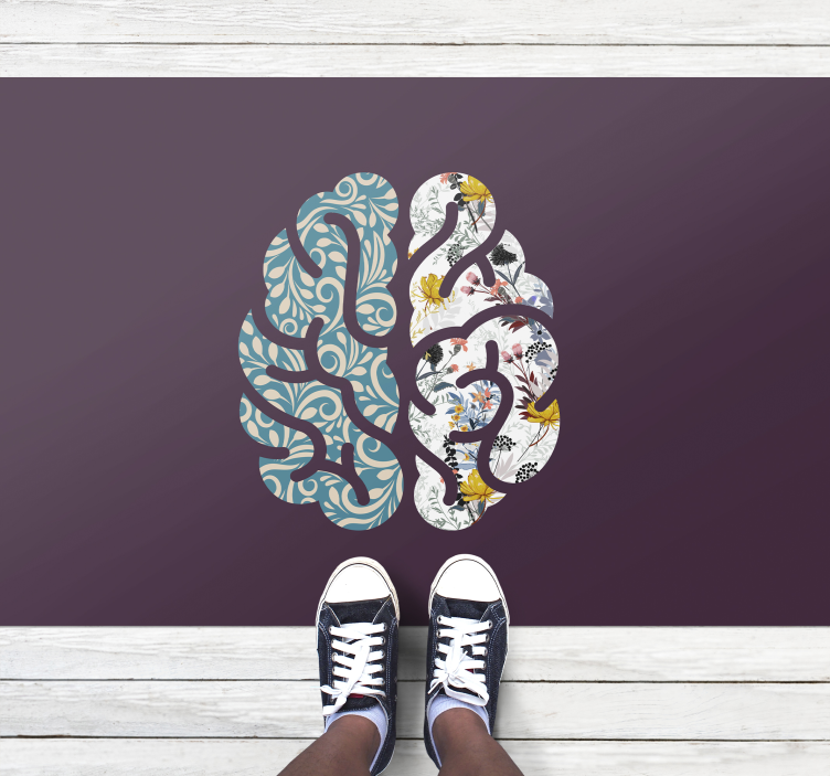 xαλί βινυλίου με λουλούδια βοτανικό yin yang - TenStickers