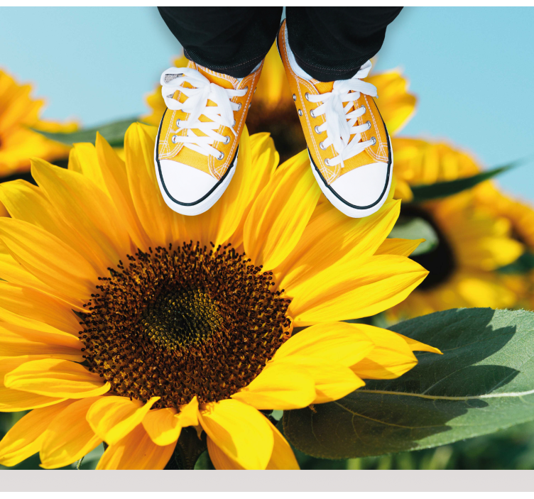 xαλί βινυλίου με λουλούδια φωτεινό σχέδιο ηλίανθου - TenStickers