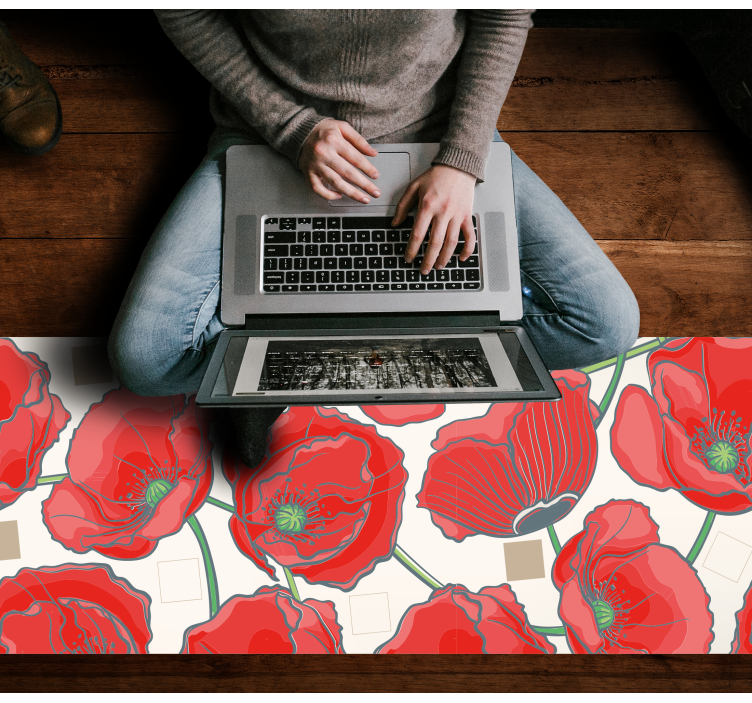 xαλί βινυλίου με λουλούδια εκλεπτυσμένη πορφυρή άνθη - TenStickers