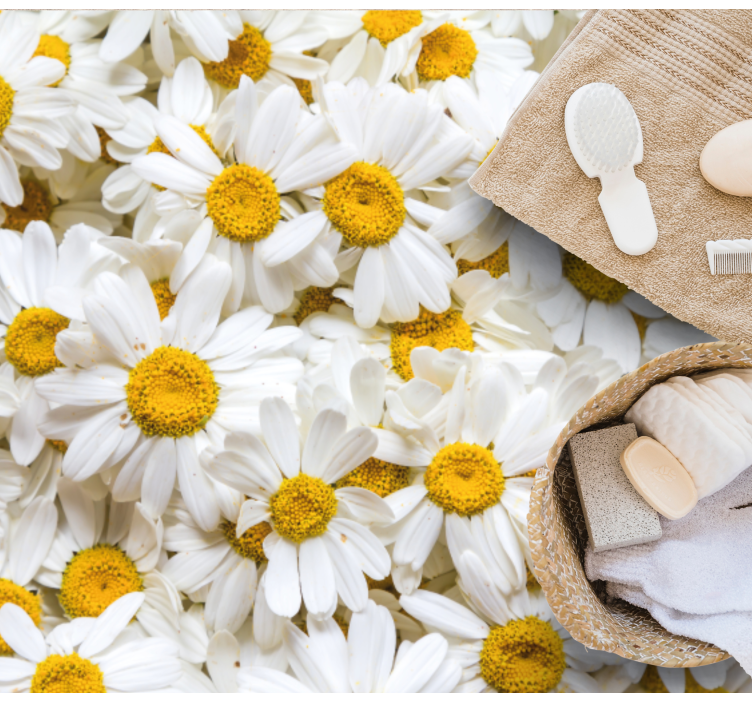 χαλακι μπανιου έννοια άνθους μαργαρίτας - TenStickers