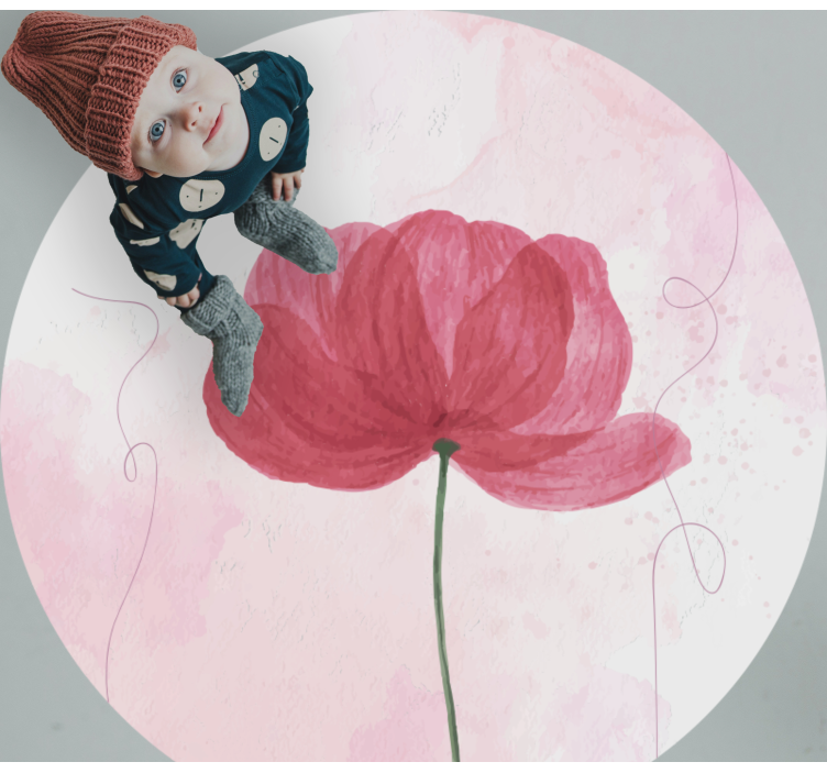 xαλί βινυλίου με λουλούδια ακουαρέλα με παπαρούνα - TenStickers