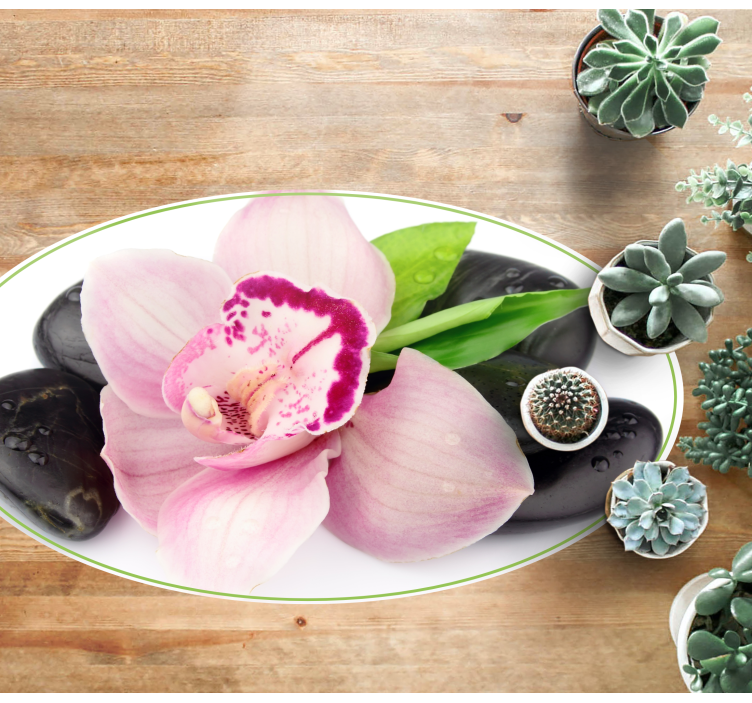 xαλί βινυλίου με λουλούδια κομψή σύνθεση ορχιδέας - TenStickers