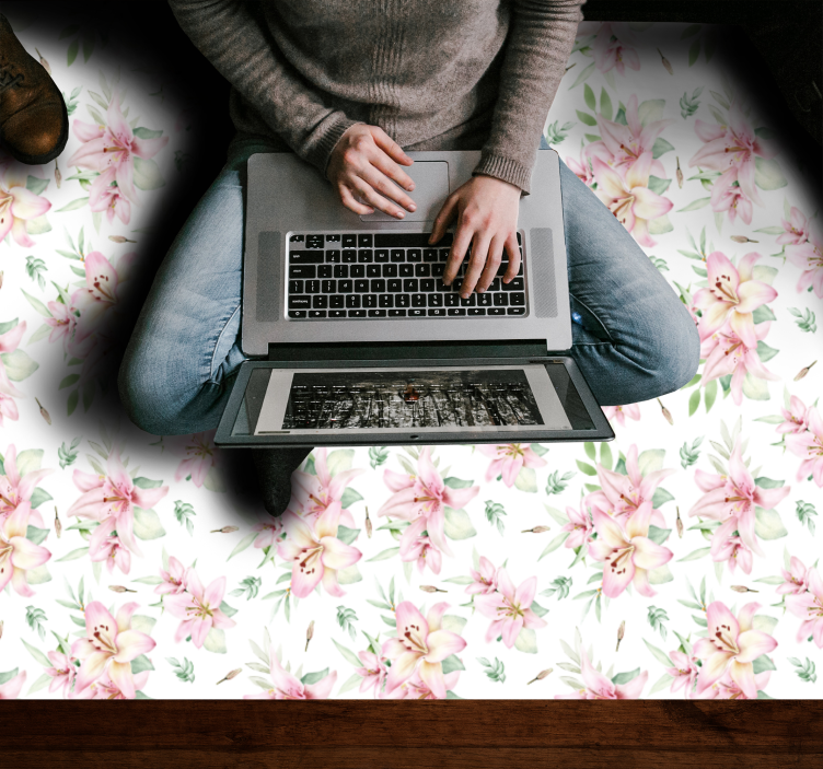 xαλί βινυλίου με λουλούδια κομψότητα λουλουδιών - TenStickers