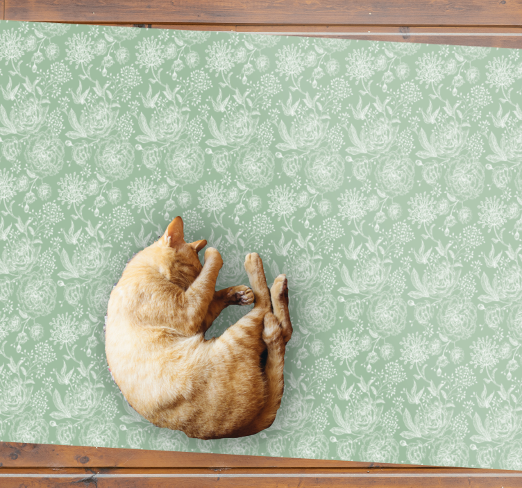 xαλί βινυλίου με λουλούδια floral κομψότητα επιφάνεια - TenStickers