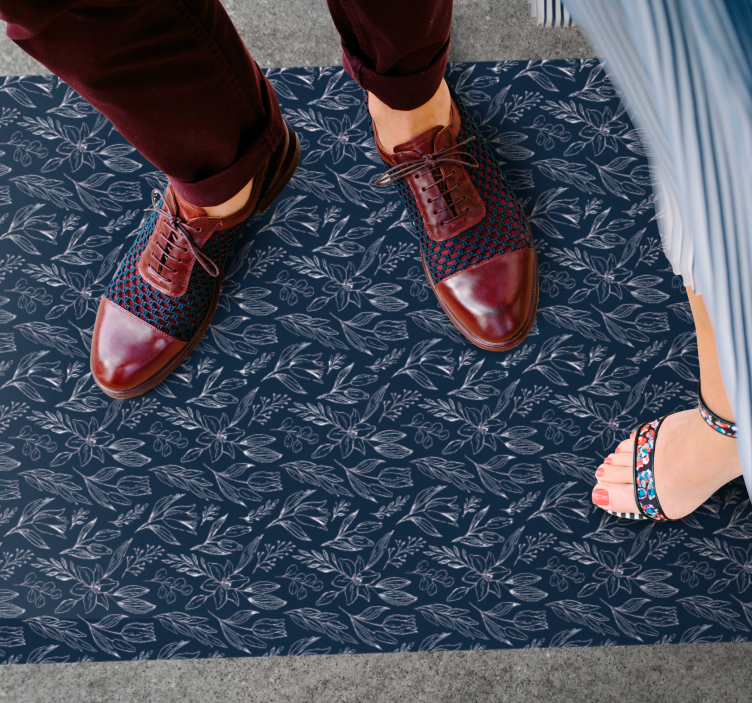 xαλί βινυλίου με λουλούδια floral ναυτική κομψότητα - TenStickers