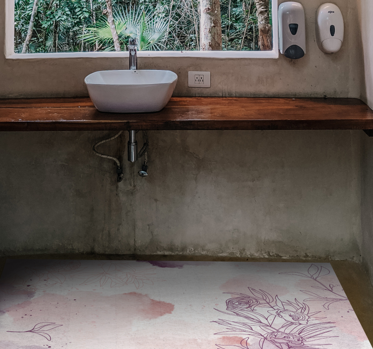 xαλί βινυλίου με λουλούδια απαλή ανθική νότα - TenStickers