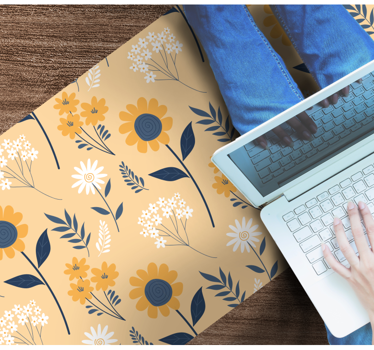 xαλί βινυλίου με λουλούδια χαρούμενη βοτανική σύνθεση - TenStickers