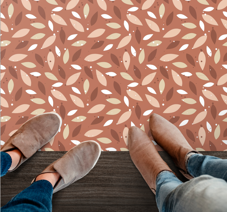 xαλί βινυλίου με λουλούδια φυλλώδη μοτίβο - TenStickers