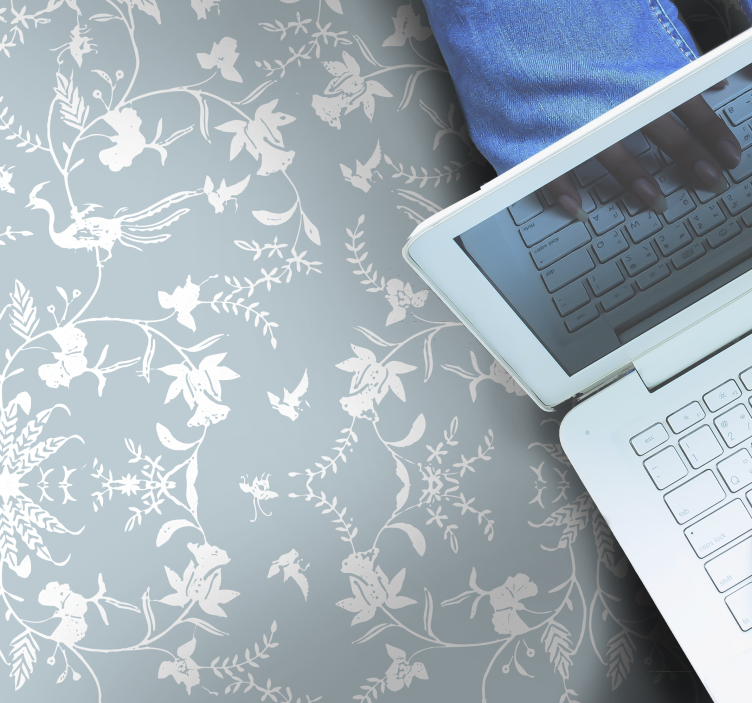 xαλί βινυλίου με λουλούδια εκλεπτυσμένα βοτανικά μοτίβα - TenStickers