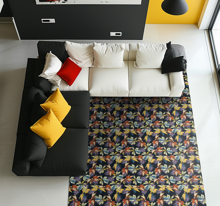 xαλί βινυλίου με λουλούδια τροπικό βοτανικό - TenStickers