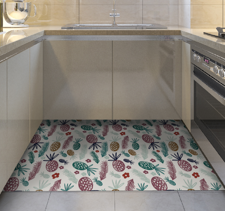 xαλί βινυλίου με λουλούδια μοτίβο τροπικών φρούτων - TenStickers