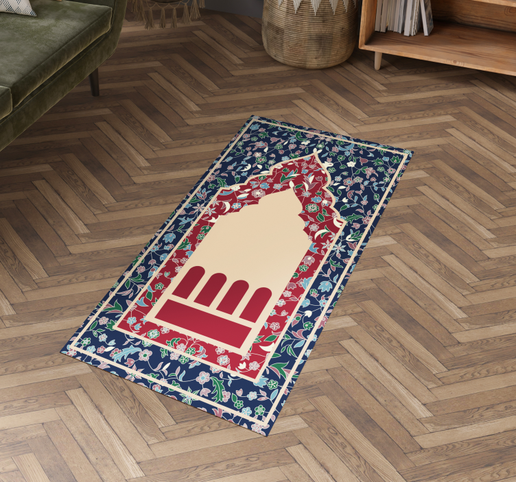 Χαλί βινυλίου ορθογώνιο μοτίβο λουλουδιών περσικό στιφάδο - TenStickers