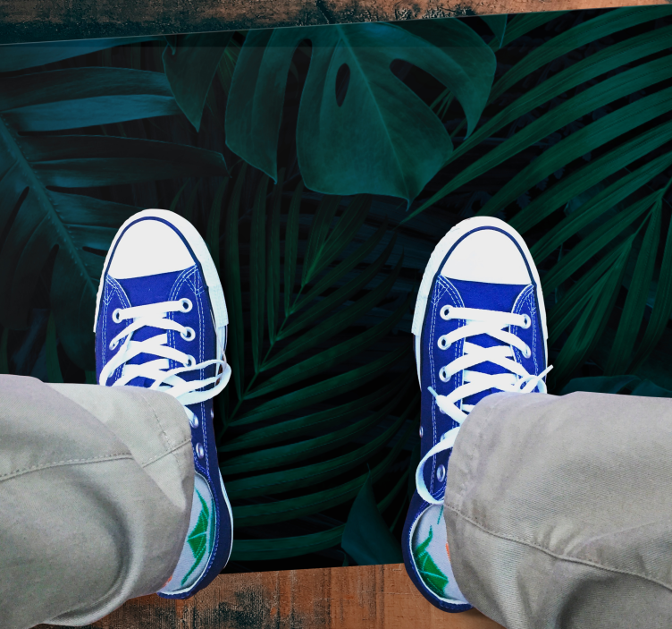 xαλί από βινύλιο με ανθοκομικά σχέδια τροπικό φύλλωμα - TenStickers