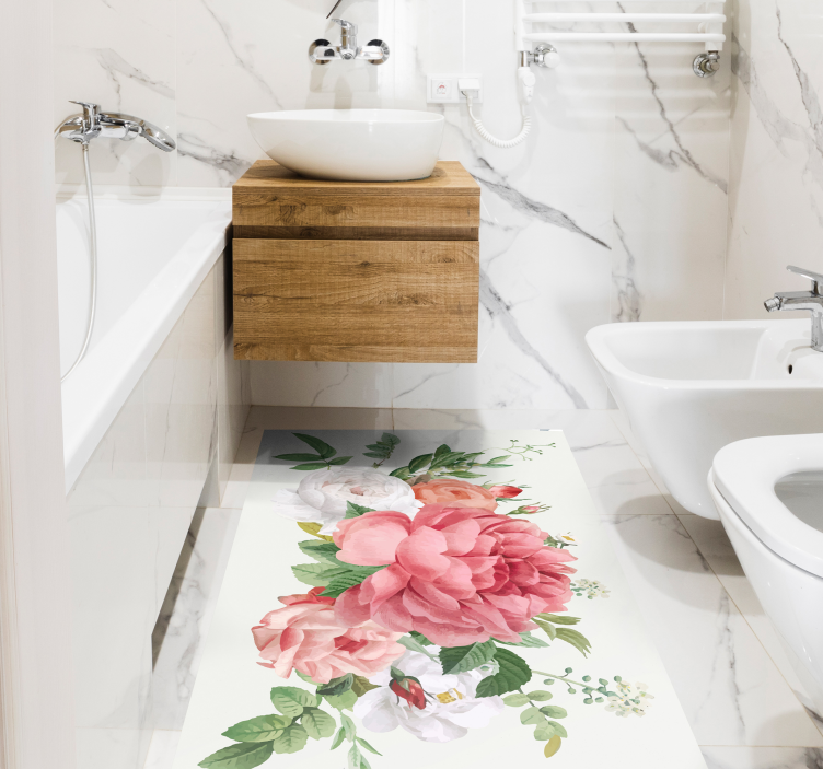 λουλούδια και τριαντάφυλλα χαλί από βινύλιο - TenStickers