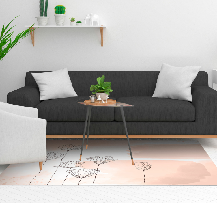 λουλουδάτο χαλί βινυλίου - TenStickers