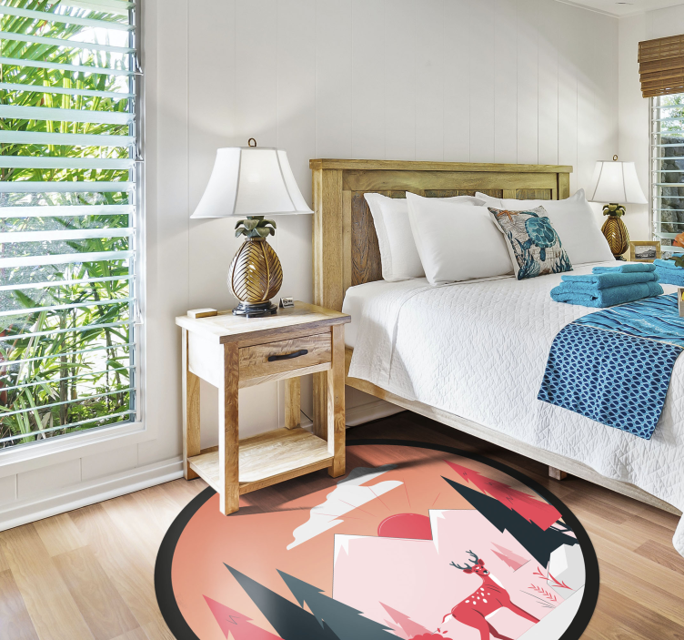 κυκλικό χαλί δασικού τοπίου - TenStickers