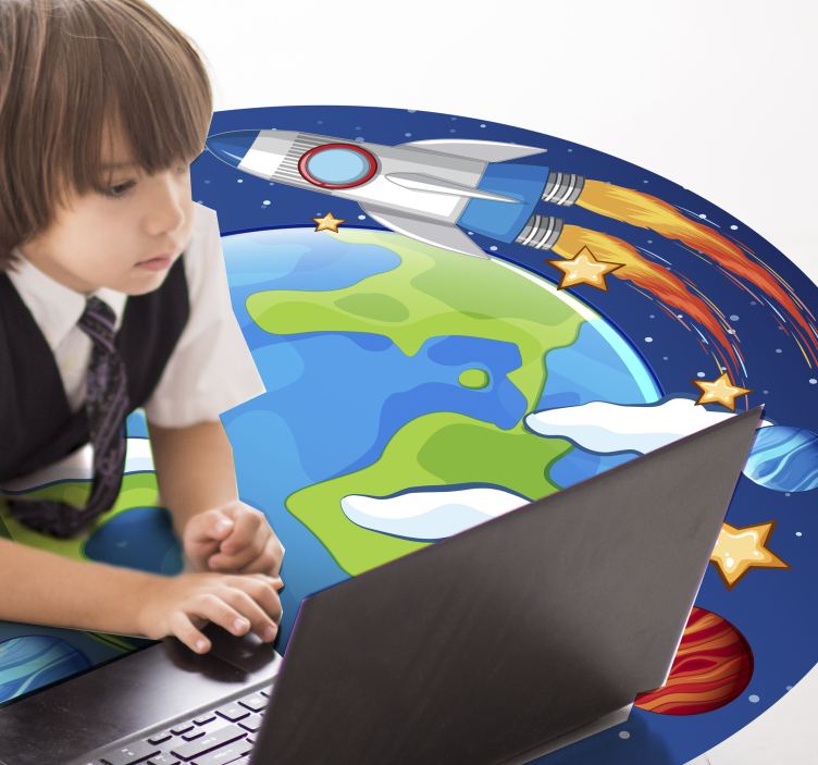 αυθεντικό χαλί βινυλίου για παιδιά galaxy - TenStickers