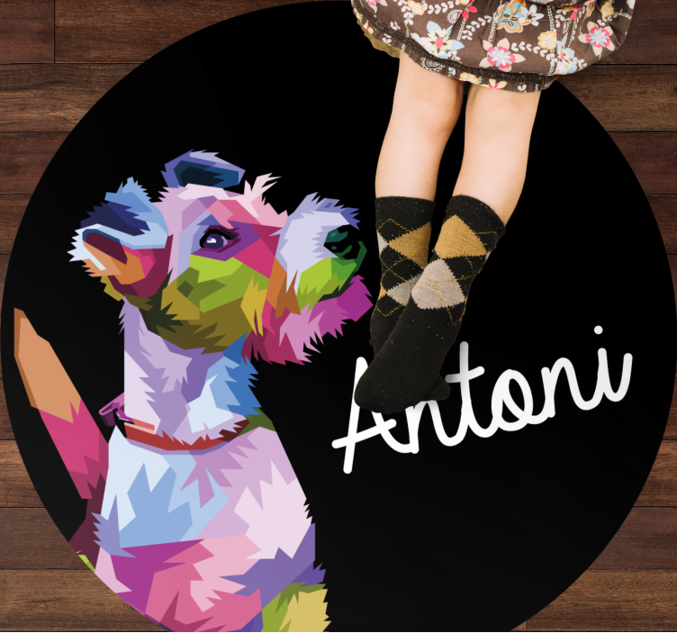 εξατομικευμένο χαλάκι φοξ τεριέ γεωμετρικών ζώων - TenStickers