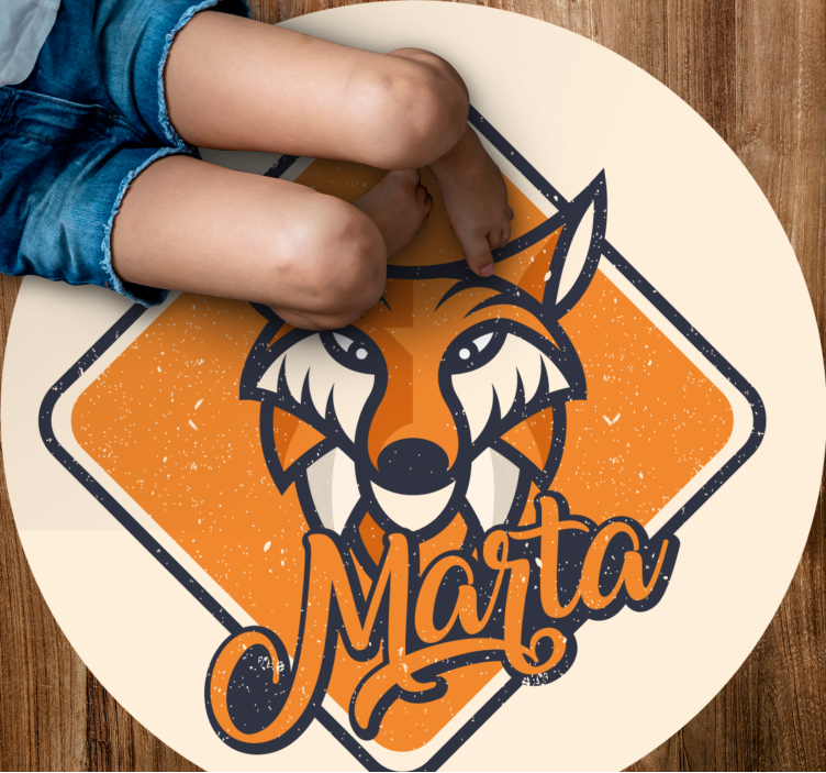 γεωμετρικά-ζώα μοντέρνα αλεπού προσαρμοσμένο χαλί - TenStickers