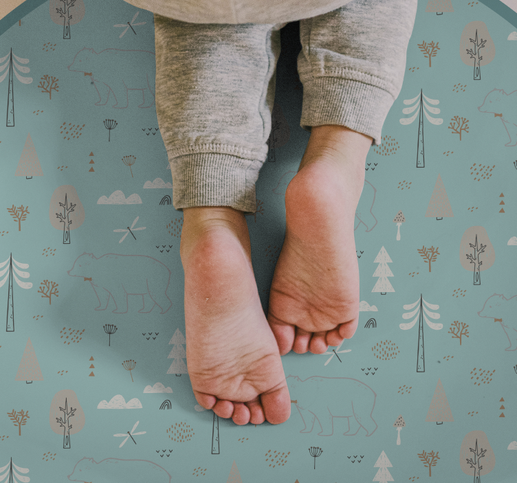 γεωμετρικό δάσος μοτίβο παιδική κουβέρτα βινυλίου - TenStickers