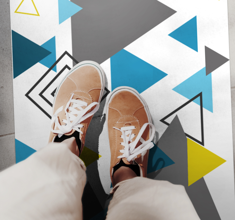 xαλί γεωμετρικού σχεδιασμού αφηρημένο μοτίβο τριγώνων - TenStickers