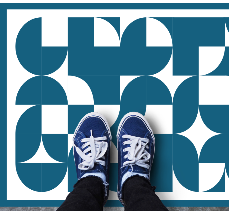 xαλί γεωμετρικού σχεδιασμού μπλε αφηρημένο μοτίβο - TenStickers