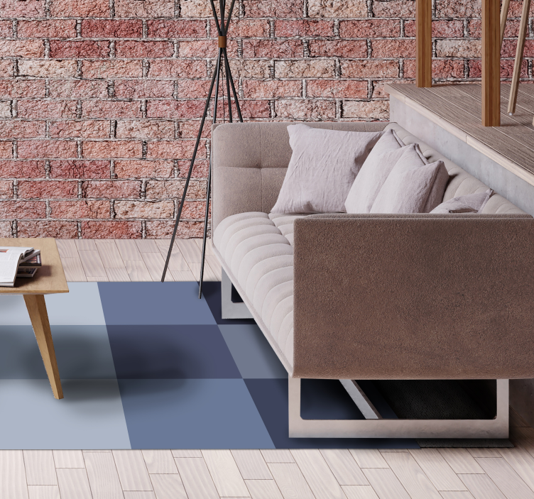 xαλί γεωμετρικού σχεδιασμού μπλε καρό σχέδιο - TenStickers