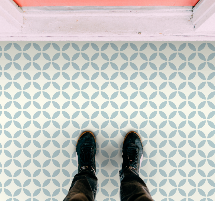 xαλί βινυλίου με εφέ πλακιδίων κυκλικό πλακάκι με εικόνες - TenStickers