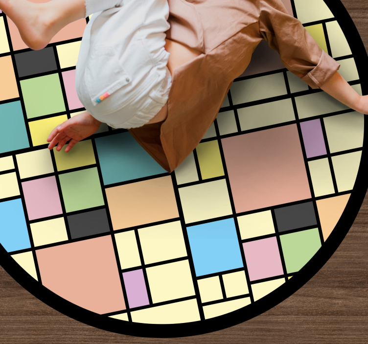 xαλί γεωμετρικού σχεδιασμού πολύχρωμο μοτίβο μπλοκ - TenStickers