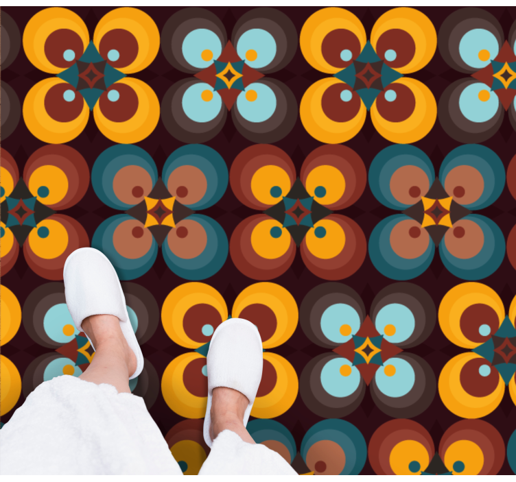 xαλί βινυλίου με εφέ πλακιδίων πολύχρωμο κυκλικό μοτίβο - TenStickers