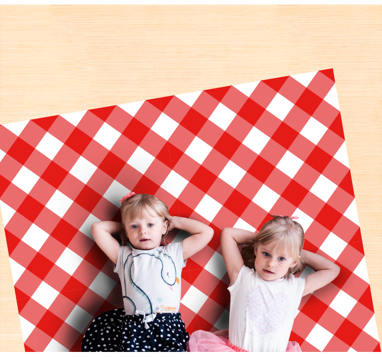 ριγέ χαλί πορφυρό καρό μοτίβο - TenStickers