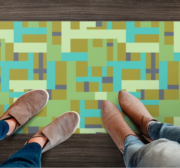 xαλί γεωμετρικού σχεδιασμού τμήματα πράσινου χρώματος - TenStickers