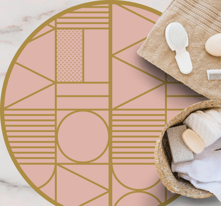 xαλί γεωμετρικού σχεδιασμού ροζ μοτίβο - TenStickers