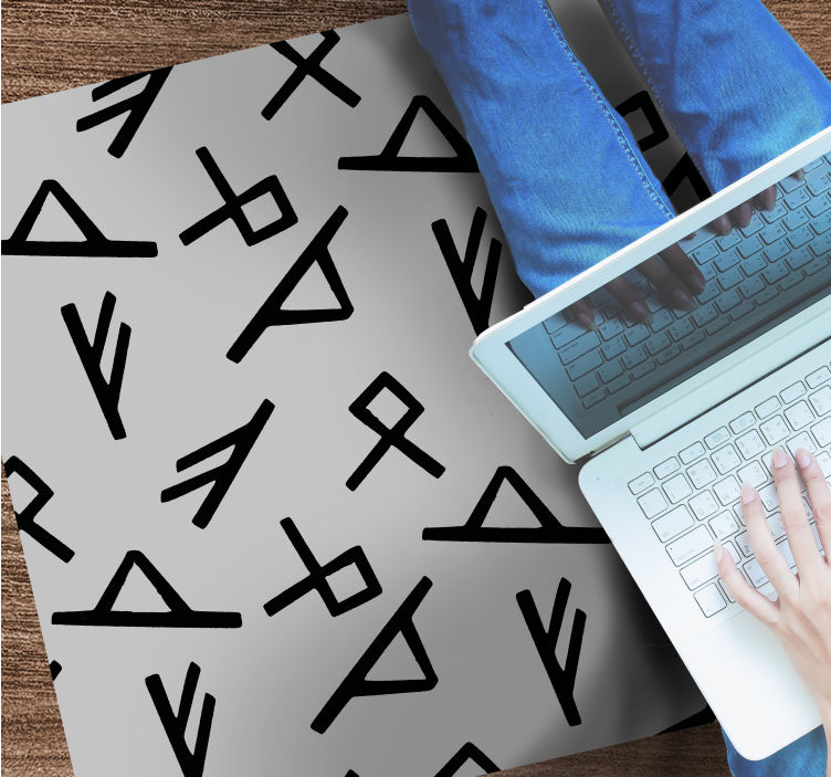 xαλί γεωμετρικού σχεδιασμού κομψά μαύρα σχήματα - TenStickers