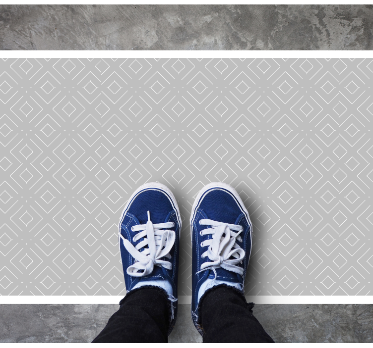 χαλί κρεβατοκάμαρας γκρι κομψά διαμάντια - TenStickers