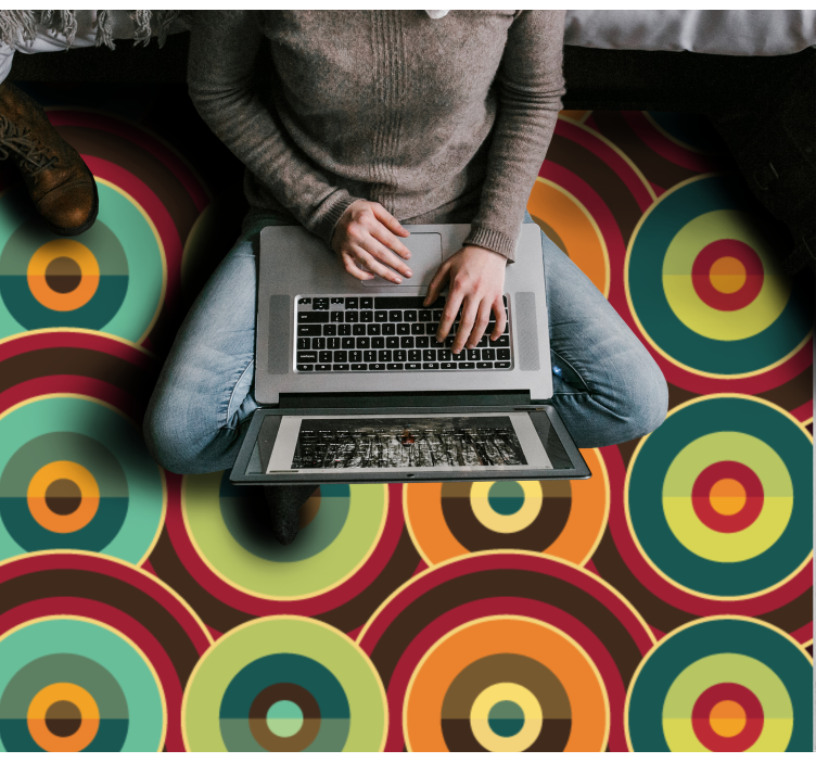 xαλί γεωμετρικού σχεδιασμού ζωηρό κυκλικό μοτίβο - TenStickers