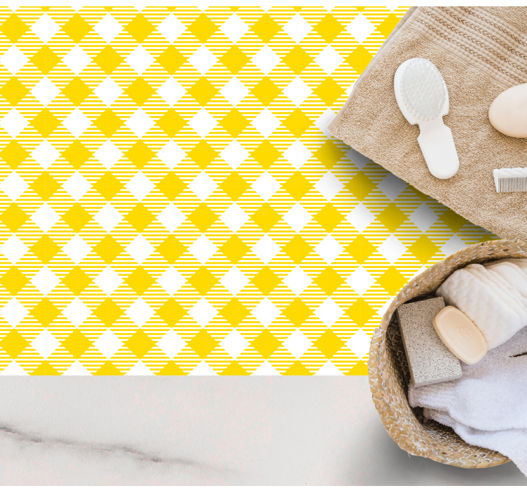 ριγέ χαλί μοτίβο κίτρινου διαμαντιού - TenStickers